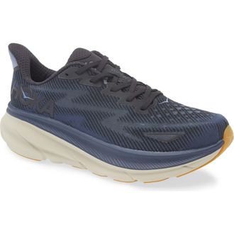 Hoka One One Clifton 9 Running Shoe in Black /Varsity Navy at Nordstrom Rack, Size 11