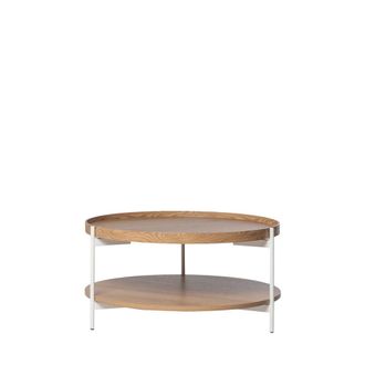 Klast Mesa de centro fija efecto madera natural 78x40 cm