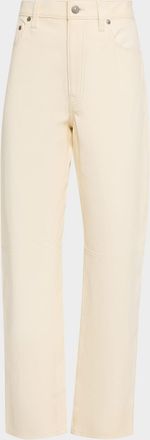Polo Ralph Lauren Cropped Straight-Leg Leather Pants