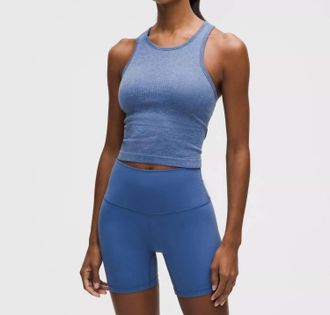 lululemon Ebb To Street Cropped Racerback Tank Top In Brilliant Blue