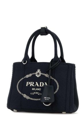 Prada Womens Dark Blue Canvas Mini Prada Jardini&atilde;&uml;re Handbag Baltico Borse A Mano Bag