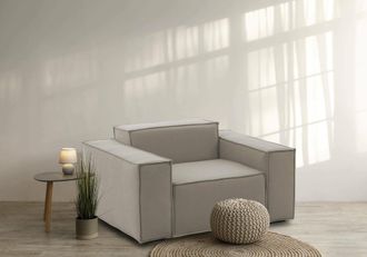 Talamo Italia Sill&oacute;n Emanuela, Sill&oacute;n, 100% Made In Italy, Sill&oacute;n Relax En Tela Tapizada, 140x95h70cm, T&oacute;rtola, Con Embalaje Reforzado - Talamo Italia