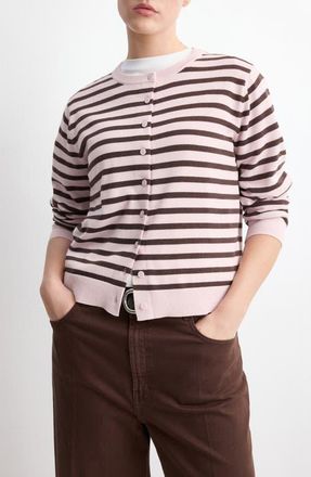 Mango Stripped Knit Cardigan in Pink at Nordstrom, Size Xx-Small