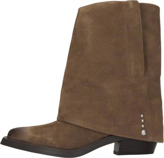 Ash Suede Enkellaarzen - Dames - Cowboylaarzen - Bruin - 38 EU - Leer - Schoenen