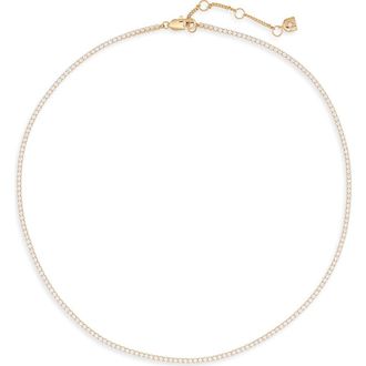 Astrid & Miyu Tennis Chain Necklace in Gold at Nordstrom