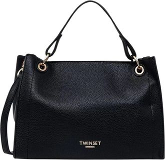 Twinset Convertible Tote Bag - Dames - Tassen - Zwart - Maat: ONE Size Leer