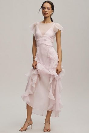 Hutch Amity Organza Ruffle Maxi Dress