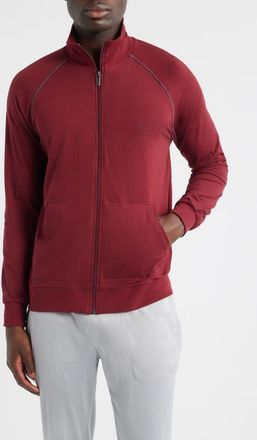 BOSS Mix Match Stretch Cotton Lounge Jacket in Dark Red at Nordstrom, Size Xx-Large