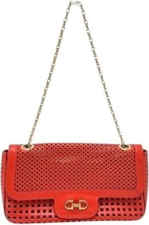 Ferragamo Pre-owned Cross Body Bags, female, Red, Size: ONE SIZE Pre-owned Leather Crossbody Bag
