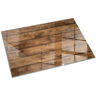 Tulup Piastra Per Camino Protezione In Vetro Temperato Per Camino A Legna Resistente Al Calore Assi di legno con venature 100x70 cm