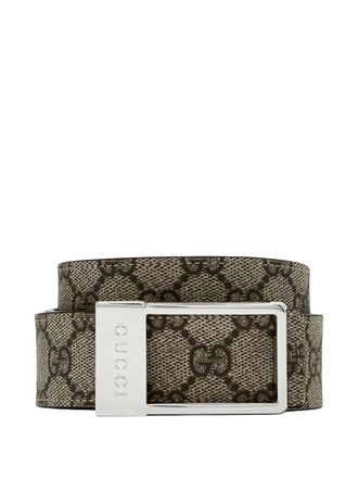 Gucci GG monogram belt - men - CALFSKIN/Polyester/Polyurethane - 95 - Neutrals
