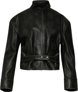 CHRISTOPHER ESBER burnished belted leather jacket - Nero