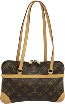 Louis Vuitton Tweedehands Canvas handtassen - Dames - Vintage Schoudertas - Bruin - ONE Size - Leer - Vintage