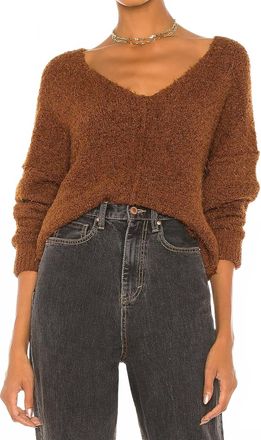 Free People Icing V-Neck Pullover In Mocha Java