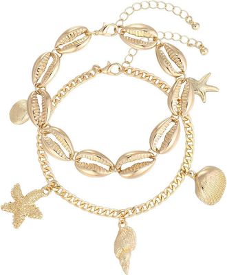 Adornia Shell Charm Anklet in Gold at Nordstrom Rack