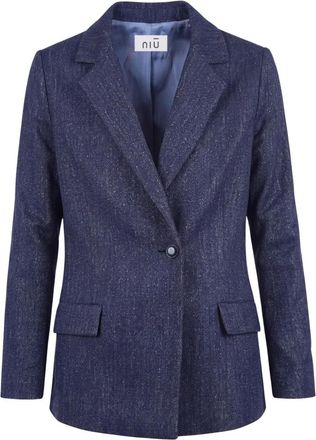 Ni&ugrave; Niu, Jassen, Dames, Blauw, M, Denim, Blazer