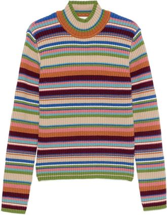 Dries Van Noten Striped Ribbed-knit Sweater