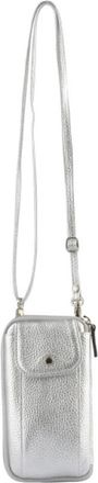 Pourchet Draagbare Etui - Dames - Telefoonaccessoires - Grijs - ONE Size - Leer - Accessoires