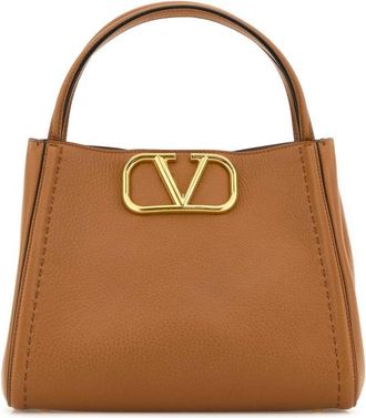 Valentino Garavani Camel Leather Medium Alltime Handbag