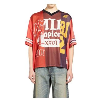 Amiri T-Shirts, male, Multicolor, L, Spliced Oversized Mesh Tee