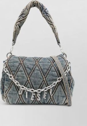 Diesel charm small shoulder bag detachable strap top handle
