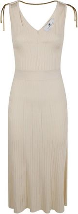 Elisabetta Franchi Midi Jurken - Dames - Casual kleedjes - Beige - S - Kleedjes