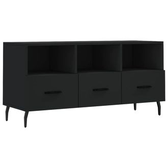 Berkfield Home TV Cabinet Black 102x36x50 cm Engineered Wood | Size: 102 x 36 x 50 cm