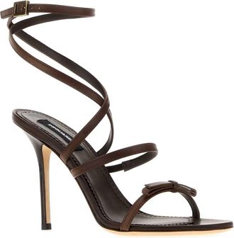 Dsquared2 Womens Strappy Leather Sandal Brown Calf