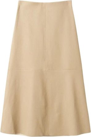 By Malene Birger Simoas Skirt - Dames - Leren & Su&egrave;de rokken - Beige - S - Leer - Rokken