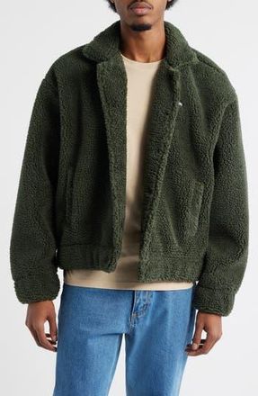 Museum of Peace and Quiet Wordmark Faux Shearling Work Jacket in Forest at Nordstrom Rack, Size Medium