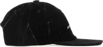 Stella McCartney Womens Velvet Baseball Cap Black Cotton Elastane