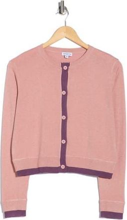 Area Stars Contrast Trim Cardigan in Blush Dark Purple at Nordstrom Rack, Size X-Small