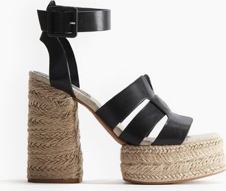 H&M Espadrilles mit Plateau - Schwarz