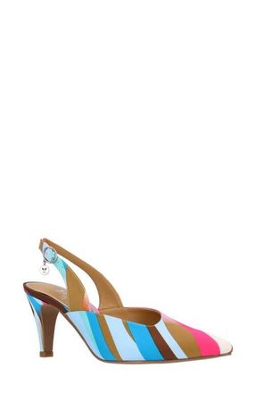 J. Rene&eacute; Matina Slingback Pump in Pink/Blue/Cream at Nordstrom, Size 10.5