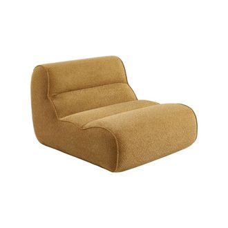 Sweeek Sill&oacute;n envasado al vac&iacute;o de tela chenilla, mostaza