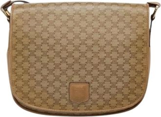 Celine Pre-owned Cross Body Bags, female, Beige, Size: ONE SIZE Pre-owned Vintage macadam shoulder bag