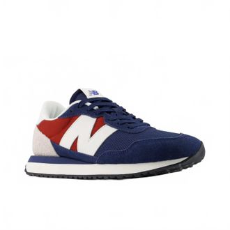 New Balance Mens Classic 237 Sneakers In Navy With Brick Red And White