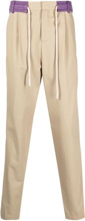 Palm Angels side-stripe trousers - men - Cotton/Cotton/Polyester/Polyester - 50 - Neutrals