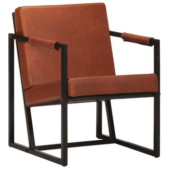 vidaXL Sill&oacute;n De Cuero Aut&eacute;ntico Marr&oacute;n Vidaxl