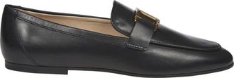Tod's Zwarte Leren Loafers Elegante Stijl - Dames - Loafers - Zwart - 36 EU - Leer - Schoenen