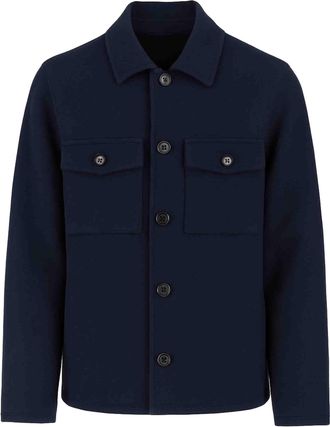 Jacob Cohen Mens Navy Blue Jacket Sheeps Wool Sheeps