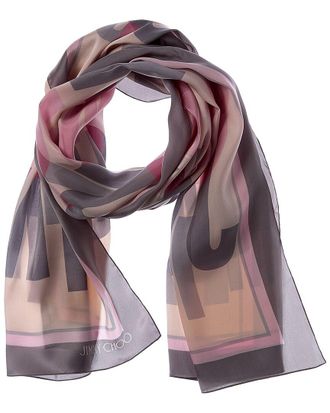Jimmy Choo London Logo Silk Scarf