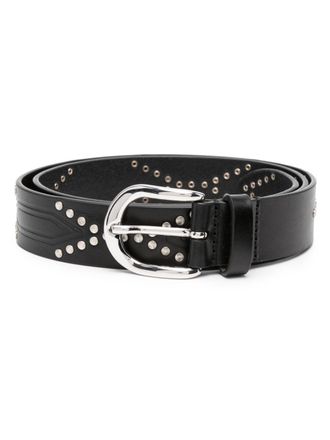 Isabel Marant Telly studded leather belt - women - Calf Leather/Zamak/Copper - 75 - Black