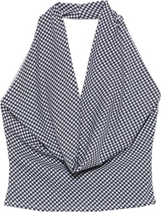 Frankies Bikinis Jay Gingham Halterneck Top