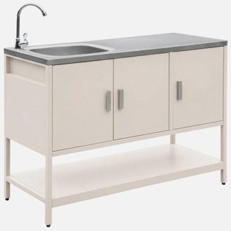 Sweeek Mobile da esterno in acciaio con lavandino, 120cm