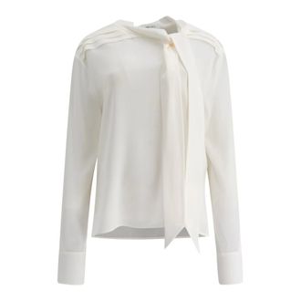 Alexander McQueen Alexander McQueen, Blouses, female, White, Size: S White Silk Shirt Elegant Style