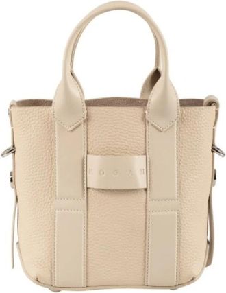 Hogan Script Shopping Bag - Dames - Handtassen - Beige - ONE Size - Leer - Tassen