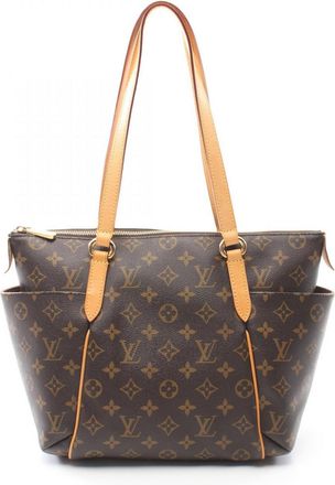 Louis Vuitton Brown Pvc Coated Canvas Leather Tote Bag (Pre-Owned)