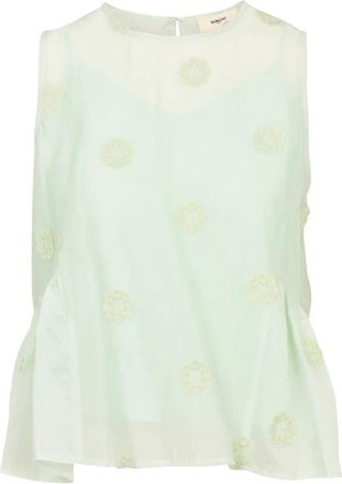 Suncoo Lywen Blusa - Dames - Tops zonder mouwen - Groen - XS - Katoen - Tops