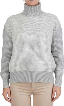 Kiton Textured Cashmere Turtleneck Jumper - female - Kiton - Cashmere Knitwear - Gray - S - Knitwear